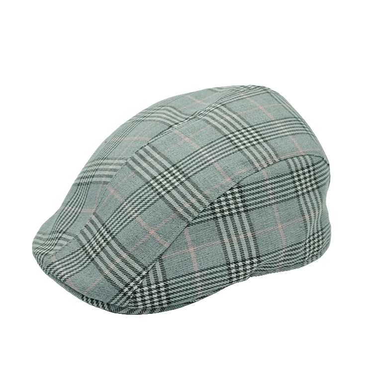 Gorra de tela Kbas Cuadros Grises Rayas Nude