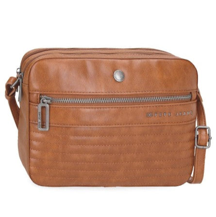 Bandolera 2 compartimentos Pepe Jeans Biker Marrón