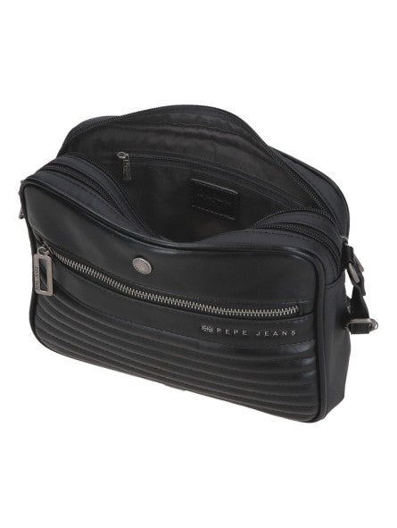Bandolera 2 compartimentos Pepe Jeans Biker Negro