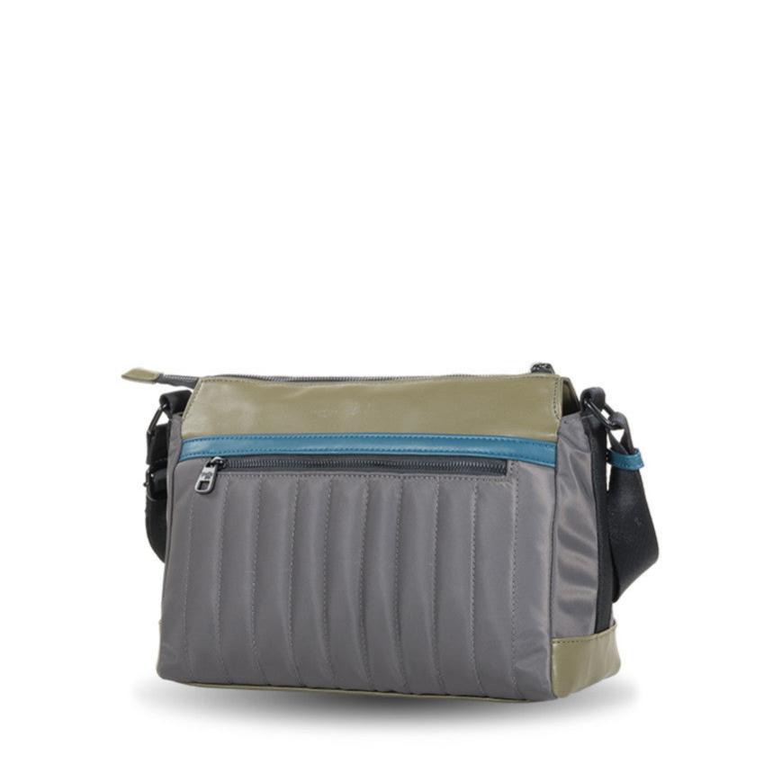 Bolso Bandolera Ventis con bolsillo frontal en PU Multi Kaki y Gris