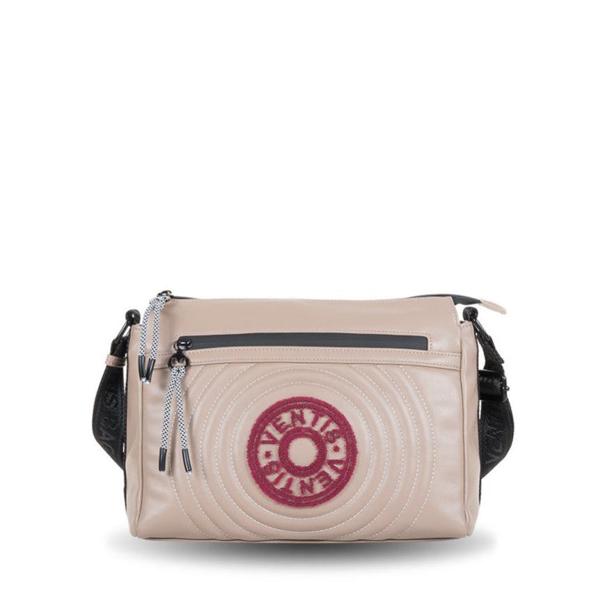 Bolso Bandolera Ventis con logo frontal bordado color Taupe