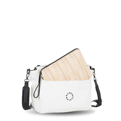 Bolso con Bandolera Devota & Lomba Plot color Blanco roto