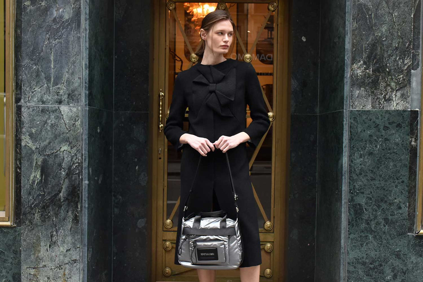 Bolso con Bandolera Devota & Lomba Sunrise Plomo