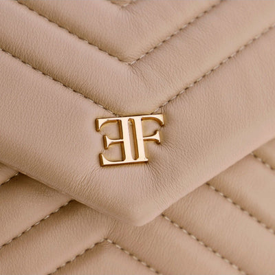 Bolso de hombro solapa Eferri Valeria Beige