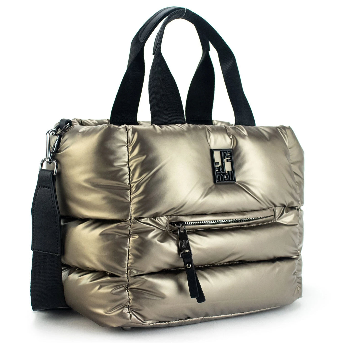 Bolso de mano acolchado Pepe Moll Mariola Tecno Golden