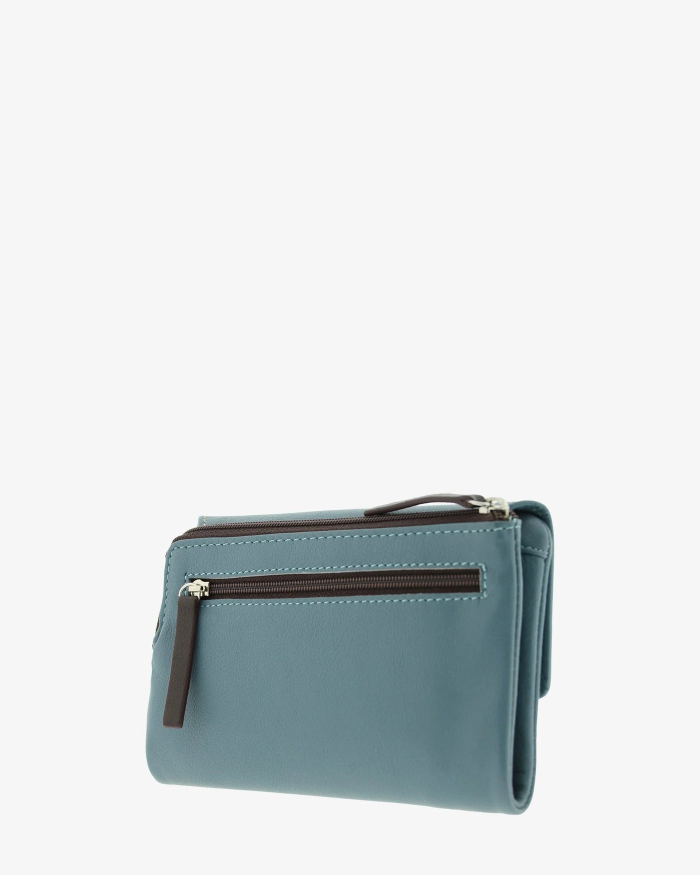 Billetero de Piel (16 X 9cm) monedero de cremallera Adapell Affinita Azul