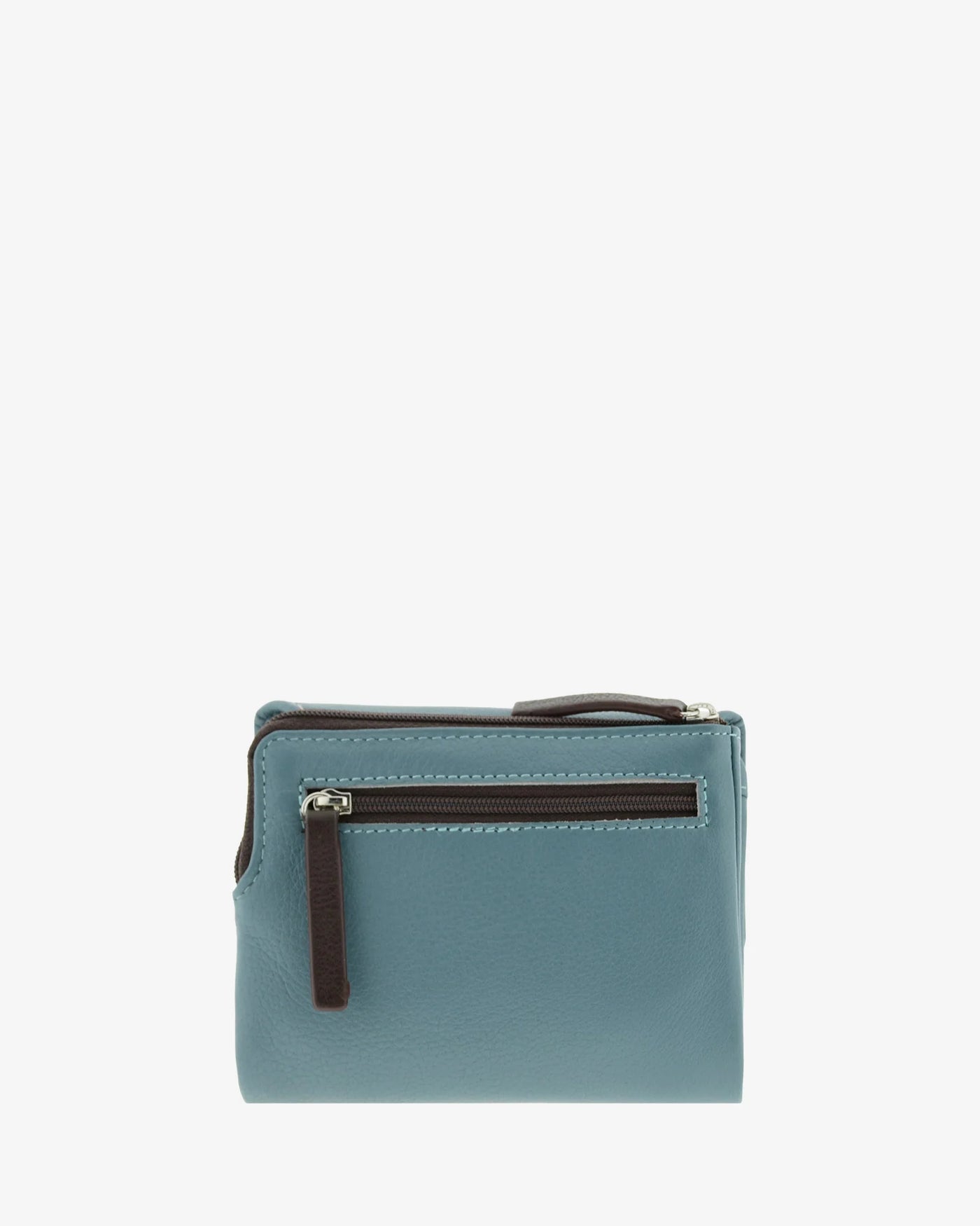 Billetero de Piel (14 X 9cm) monedero de cremallera Adapell Affinita Azul