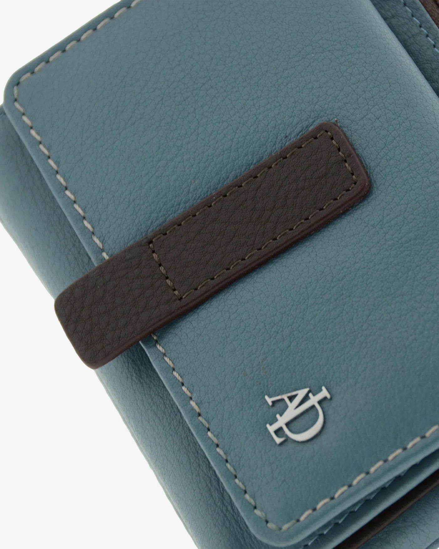 Billetero de Piel (13 X 9cm) monedero de cremallera Adapell Affinita Azul