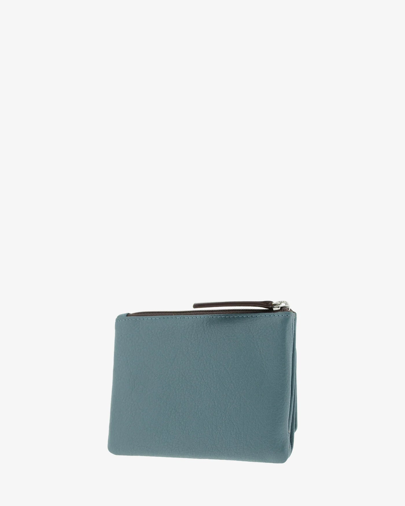 Billetero de Piel (13 X 9cm) monedero de cremallera Adapell Affinita Azul