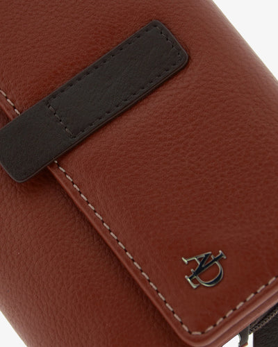 Billetero de Piel (16 X 9cm) monedero de cremallera Adapell Affinita Chili