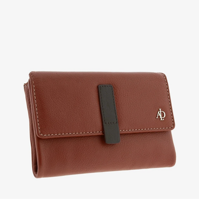 Billetero de Piel (16 X 9cm) monedero de cremallera Adapell Affinita Chili