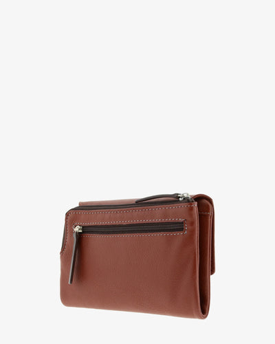 Billetero de Piel (16 X 9cm) monedero de cremallera Adapell Affinita Chili