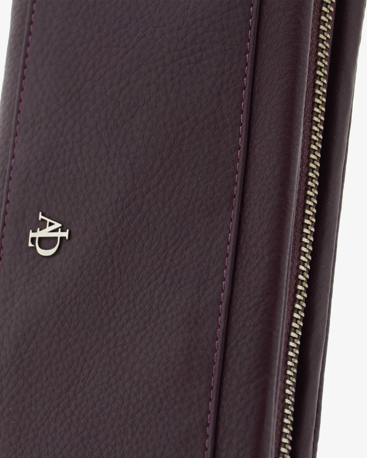 Billetero de Piel (20 X 10cm) de cremallera Adapell Lettera Berenjena