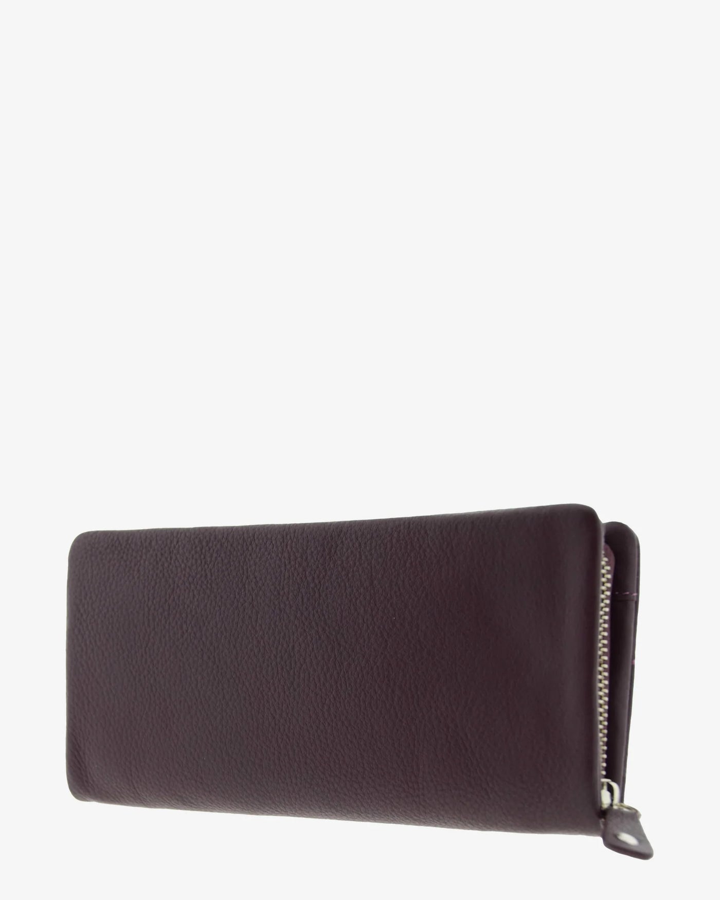 Billetero de Piel (20 X 10cm) de cremallera Adapell Lettera Berenjena