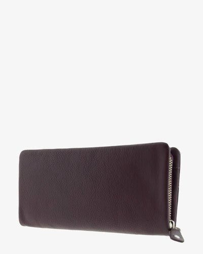 Billetero de Piel (20 X 10cm) de cremallera Adapell Lettera Berenjena