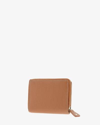 Billetero de Piel (11 X 9cm) monedero de cremallera Adapell Lettera Marrón