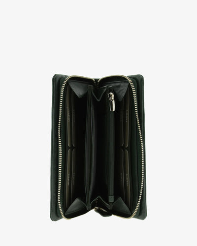 Billetero de Piel (20 X 10cm) de cremallera Adapell Lettera Verde