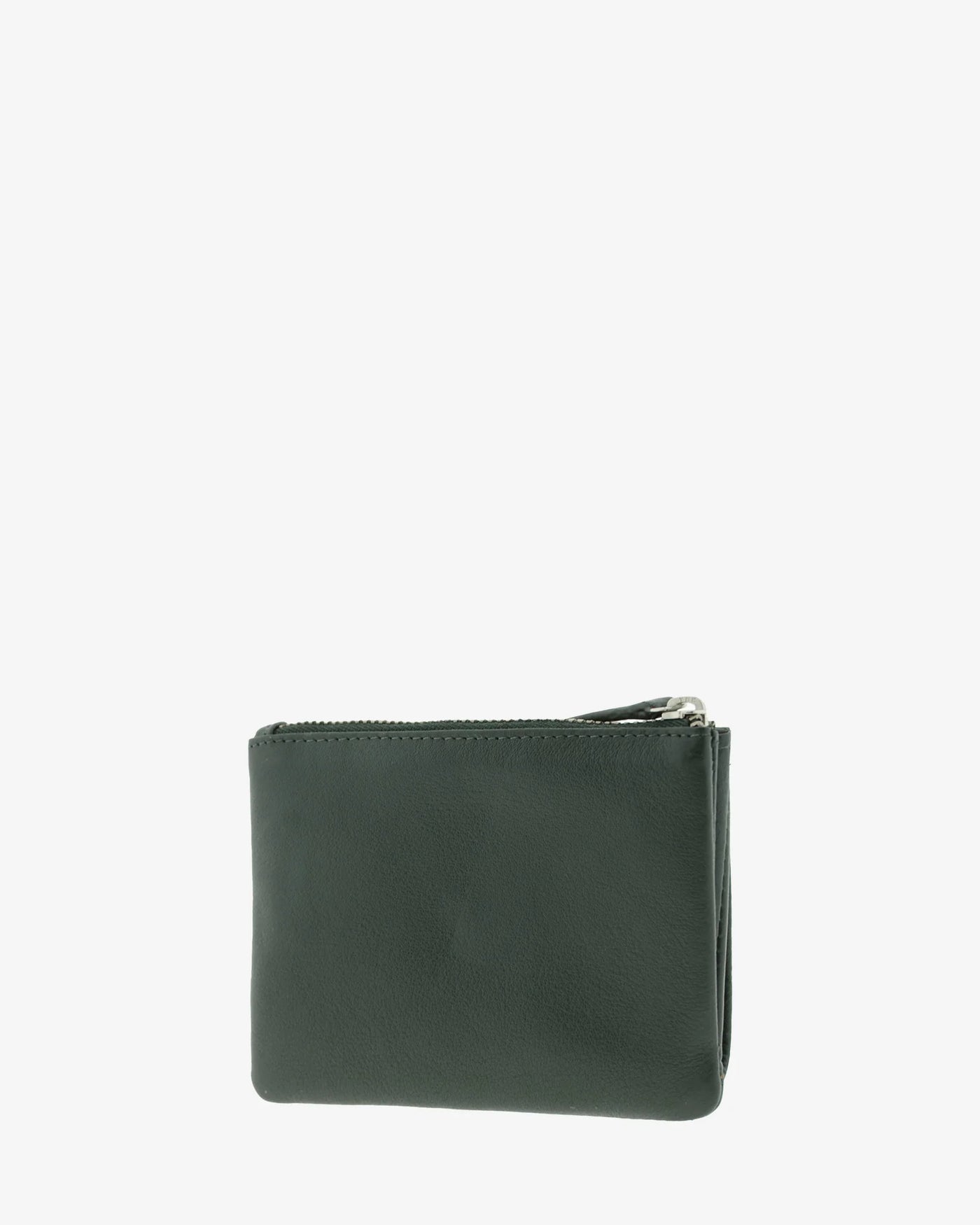 Billetero de Piel solapa (12 X 9cm) monedero de cremallera Adapell Lettera Verde