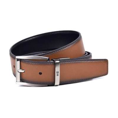 Cinturón Reversible en Piel de Vacuno Miguel Bellido Modelo 419 Cuero/Negro