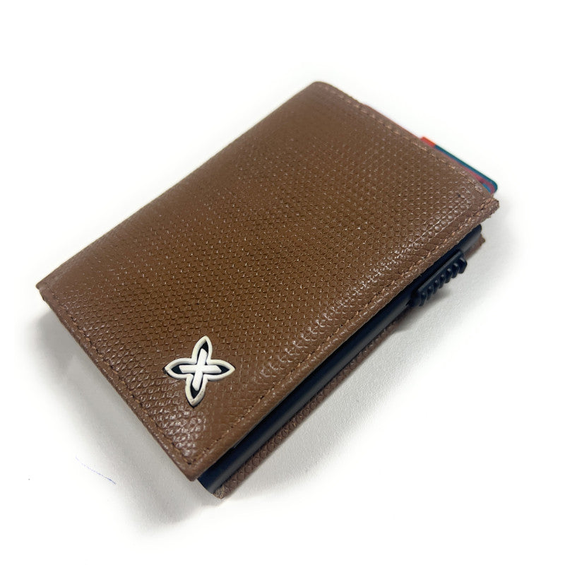 Billetero Tarjetero Metálico Automático Munich Taupe