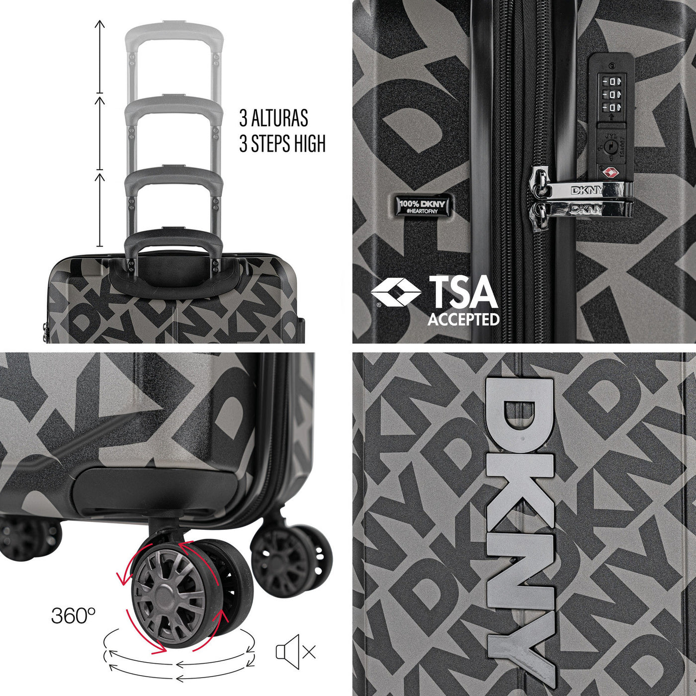 Juego de 2 Maletas Cabina y Mediana DKNY - 3100 Step & Repeat