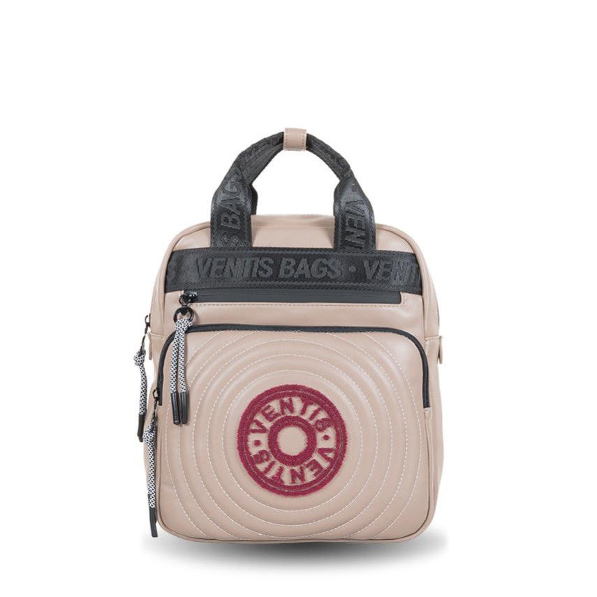 Mochila de mujer Ventis con logo frontal bordado color Taupe