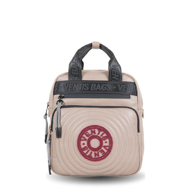 Mochila de mujer Ventis con logo frontal bordado color Taupe