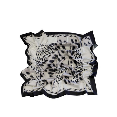 Pañuelo para mujer Don Algodon Gia Cuadrado Blanco, Beige y Negro