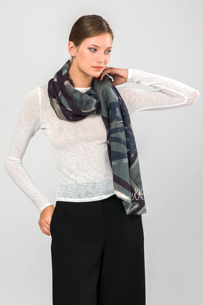 Pashmina azul estampada Anekke