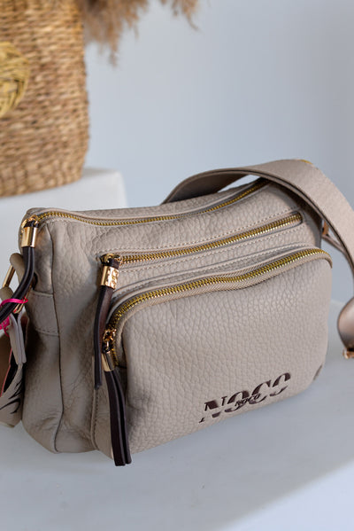 Bandolera grande piel vegana grano Noco Beige