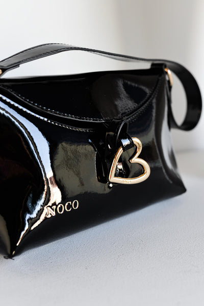 Bandolera charol corazón Noco Negro
