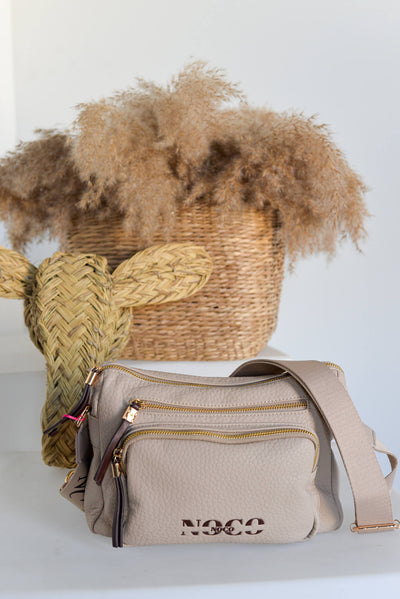 Bandolera grande piel vegana grano Noco Beige