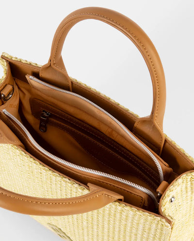 Bolso de Mano Pepe Moll Sylvie Rafia Lime