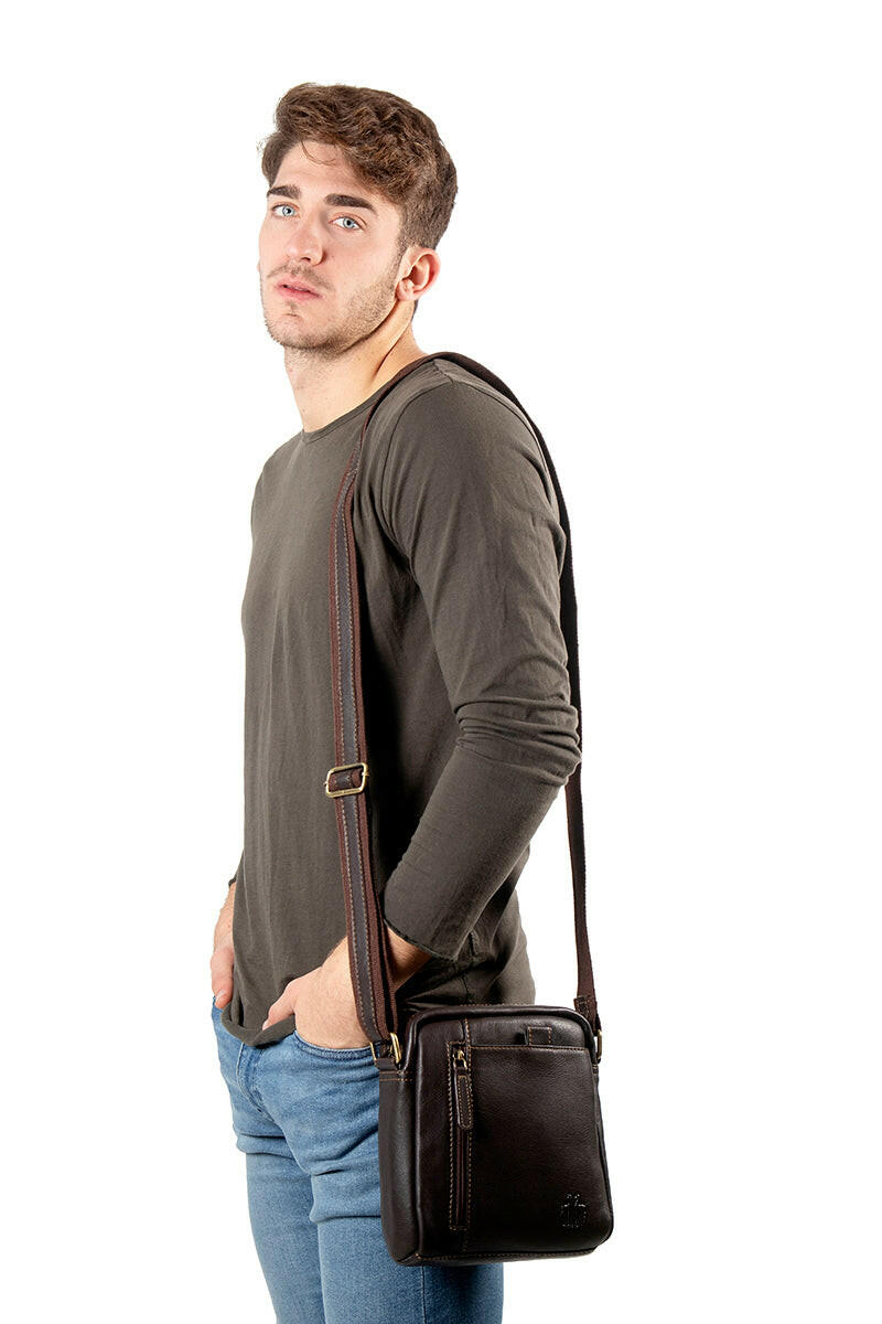 Rosme Man Bag 19 x 22 cm (Kalbsleder) Braune Farbe