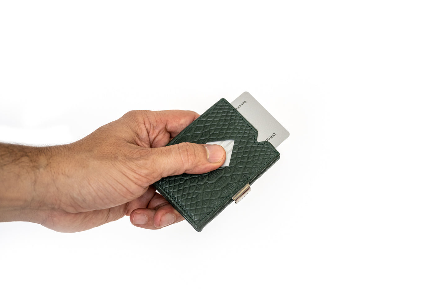 Porte-cartes portefeuille vert Cobra avec protection RFID