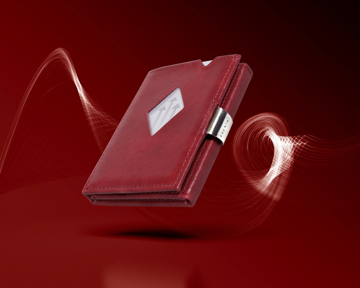 Porte-cartes portefeuille rouge avec protection RFID