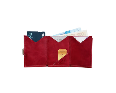 Porte-cartes portefeuille rouge avec protection RFID